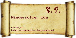 Niedermüller Ida névjegykártya