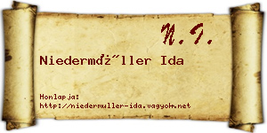 Niedermüller Ida névjegykártya
